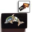 Shell Inlaid Dolphin Design Jewelry Box