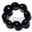 Philippines Kukui Nuts Lumbang Seeds Shell Fashion Kukui Nuts Lumbang Seeds Jewelry Elastic 8 Pcs. Black Kukui Nuts Bracelet Natural Shell Component SFAS5179BR