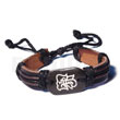 Philippines Leather Bracelets Fashionable Surfer Bracelets Surfers Leather Bracelet Carved Resin Accent Tribal Character SFAS5296BR