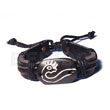 Philippines Leather Bracelets Fashionable Surfer Bracelets Surfers Leather Bracelet Carved Resin Accent Tribal Animal Symbol SFAS5300BR