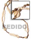 Philippines Hawaiian Lei Necklace Shell Fashion Hawaiian Lei Necklace Jewelry Sigay Scallop-nassa White And Tiger- Length =40 In. Natural Shell Component SFAS001LEI