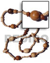 "Bohemian"- Asstd. Wood Beads Long Bohemian Necklace