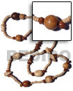 Philippines Long Bohemian Necklace Shell Fashion Long Bohemian Necklace Jewelry "Bohemian"- Asstd. Wood Beads Per Necklace When Ordered In 4-5mm Coco Pokalet Nat. White Neckline / 36 In Natural Shell Component SFAS1858NK