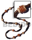 "Bohemian"- Asstd. Wood Beads Long Bohemian Necklace