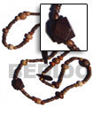 "Bohemian"- Asstd. Wood Beads Long Bohemian Necklace