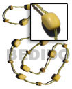 Yellow Wood Beads/ Coco Long Bohemian Necklace