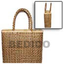 Philippines Native Bags Shell Fashion Bags Jewelry Pandan Triple Weave / Medium/ 12x4x10 In / Handle 6 1/2 In Natural Shell Component SFASL02BAG