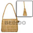 Philippines Native Bags Shell Fashion Bags Jewelry Pandan Double Zipper/ Medium/ 10x5x8 In / Handle 9 1/2 In Natural Shell Component SFASL04BAG