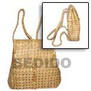 Philippines Native Bags Shell Fashion Bags Jewelry Pandan Eyelet Packbag/ Medium/ 10x4x11 In/ Handle 32 W/ Mahigany Tassles Accent Natural Shell Component SFASL11BAG