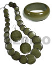 stained green wood jewelry Set Jewelry