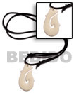 Philippines Surfers Necklace Shell Fashion Surfers Necklace Jewelry 40mm Celtic White Carabao Bone Hook On Adjustable Leather Thong Natural Shell Component SFAS1411NK