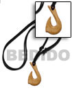 Philippines Surfers Necklace Shell Fashion Surfers Necklace Jewelry Antique Natural Carabao Bone Hook 40mm On Adjustable Leather Thong Natural Shell Component SFAS1420NK