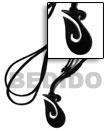 Philippines Surfers Necklace Shell Fashion Surfers Necklace Jewelry Celtic Black Carabao Horn Hook 45mm On Adjustable Leather Thong Natural Shell Component SFAS1427NK