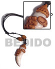 Cowrie Tiger Shell fang Tribal Clay Necklace