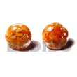 Orange C. Button Earrings Resin Earrings