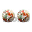 Philippines Resin Earrings Shell Fashion Resin Earrings Jewelry Red Resin Button Earrings Natural Shell Component SFAS5005ER