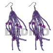 Dangling Lavender Glass Beads with Resin Nuggets