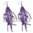 Philippines Resin Earrings Shell Fashion Jewelry Dangling Lavender Glass Beads with Resin Nuggets SFAS5470ER