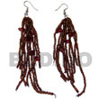 Philippines Resin Earrings Shell Fashion Jewelry Dangling Brown Glass Beads with Resin Nuggets SFAS5471ER