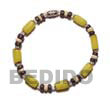 Philippines Seed Bracelets Shell Fashion Seed Bracelets Jewelry Buri Seed Bracelet In Yellow Color Natural Shell Component BURIBR3