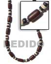 Philippines Seeds Beads Necklace Shell Fashion Seeds Beads Necklace Jewelry Dark Brown Buri Tube Necklace With Black /bleach Coco Pokalet & Glass Beads Natural Shell Component SFAS107NK