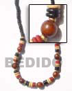 Natural Black With Wood Seeds Beads Necklace