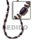 Buri Black Tube W/ Seeds Beads Necklace