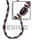 Philippines Seeds Beads Necklace Shell Fashion Seeds Beads Necklace Jewelry Buri Black Tube/4-5 Pokalet Blk And Bleach Wht W/ Glass Beads Necklace Natural Shell Component SFAS216NK