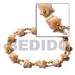 Pink Rose In Gold Shell Bracelets