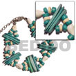 2 Rows Aqua Green Shell Bracelets