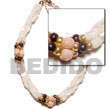 Philippines Shell Bracelets Shell Fashion Shell Bracelets Jewelry Twisted Troca Rice Beads W/ Gold Metallic Beads Natural Shell Component SFAS678BR