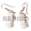 Dangling White Rose Shell Earrings