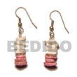 Dangling White Rose/old Rose Earrings