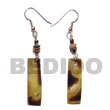 Dangling 30x10mm Black Lip Shell Earrings