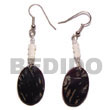 Dangling 16x23mm Black Tab Earrings