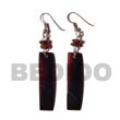 Dangling 40x10mm Black Tab Shell Earrings