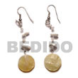 Dangling 20mm Round MOP Shell Earrings