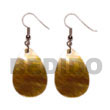 Philippines Shell Earrings Shell Fashion Shell Earrings Jewelry Dangling Teardrop Brownlip 20mmx30mm Natural Shell Component SFAS5050ER