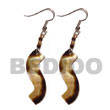 Philippines Shell Earrings Shell Fashion Shell Earrings Jewelry Dangling Wavy Brownlip Tiger 32mmx9mm Natural Shell Component SFAS5052ER