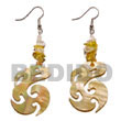 Philippines Shell Earrings Shell Fashion Shell Earrings Jewelry Dangling Celtic MOP W/ Crystal Nuggets Natural Shell Component SFAS5054ER