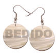 Philippines Shell Earrings Shell Fashion Shell Earrings Jewelry 35mm Round Kabibe Shell Natural Shell Component SFAS5060ER