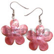 35mm Pink Hammershell Flower Earrings