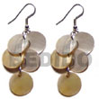 Philippines Shell Earrings Shell Fashion Jewelry Dangling 5 Pcs. Round 12mm Mop SFAS5451ER