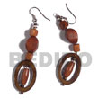 Philippines Shell Earrings Shell Fashion Jewelry Dangling 30mmx20mm Oval Laminated Golden Amber Kabibe SFAS5606ER