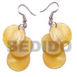 Philippines Shell Earrings Shell Fashion Jewelry Dangling 3Pcs. Round 15mm Orange Hammershell SFAS5615ER