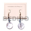 Dangling Round 25mm Aqua Shell Earrings