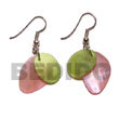 Philippines Shell Earrings Shell Fashion Shell Earrings Jewelry Pink/green Dangling Hammershell Natural Shell Component SFAS784ER