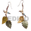 Philippines Shell Earrings Shell Fashion Shell Earrings Jewelry Dangling MOP/blacklip Leaves W/ Wax Cord Natural Shell Component SFAS792ER