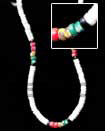 Philippines Shell Necklace Shell Fashion Shell Necklace Jewelry 4-5 White Heishe Shell With Splashing Red / Yellow / Green In Black Necklace Natural Shell Component SFAS208NK