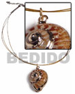 3 rows golden cable wire with land snail pendant